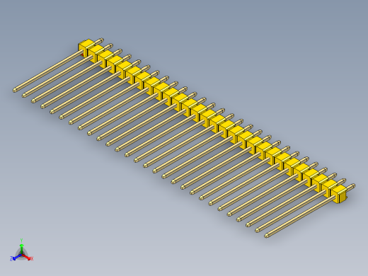 彩色公头100mil（2.54mm）系列-DS1021_yellow_1x28p_100mil_Type19_rev1.0