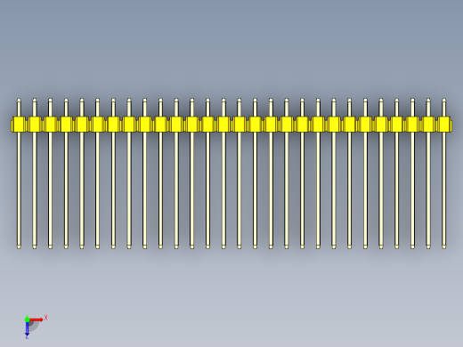 彩色公头100mil（2.54mm）系列-DS1021_yellow_1x28p_100mil_Type19_rev1.0俯视缩略图