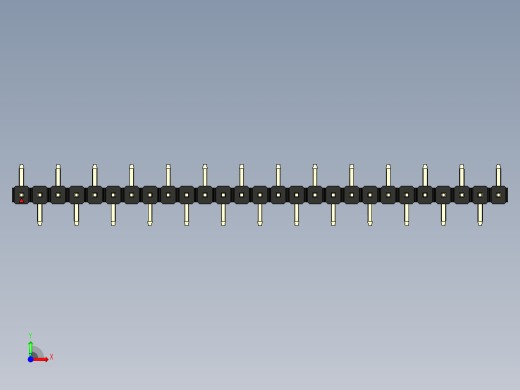 彩色公排针 100mil 2.54mm 系列-DS1022_black_27p_100mil_Type_SMT_R1_rev1.0前视缩略图
