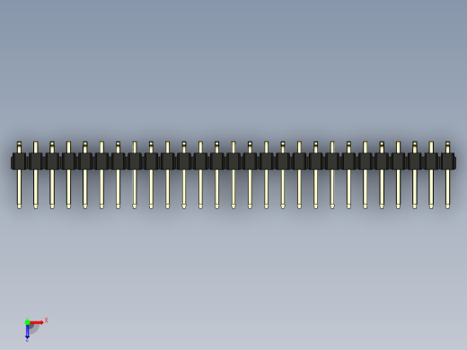 彩色公排针 100mil 2.54mm 系列-DS1022_black_27p_100mil_Type_SMT_R1_rev1.0俯视缩略图