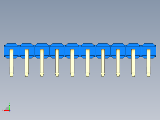 彩色公排针 100mil 2.54mm 系列-DS1022_blue_1x10p_100mil_TypeD_rev1.0后视缩略图