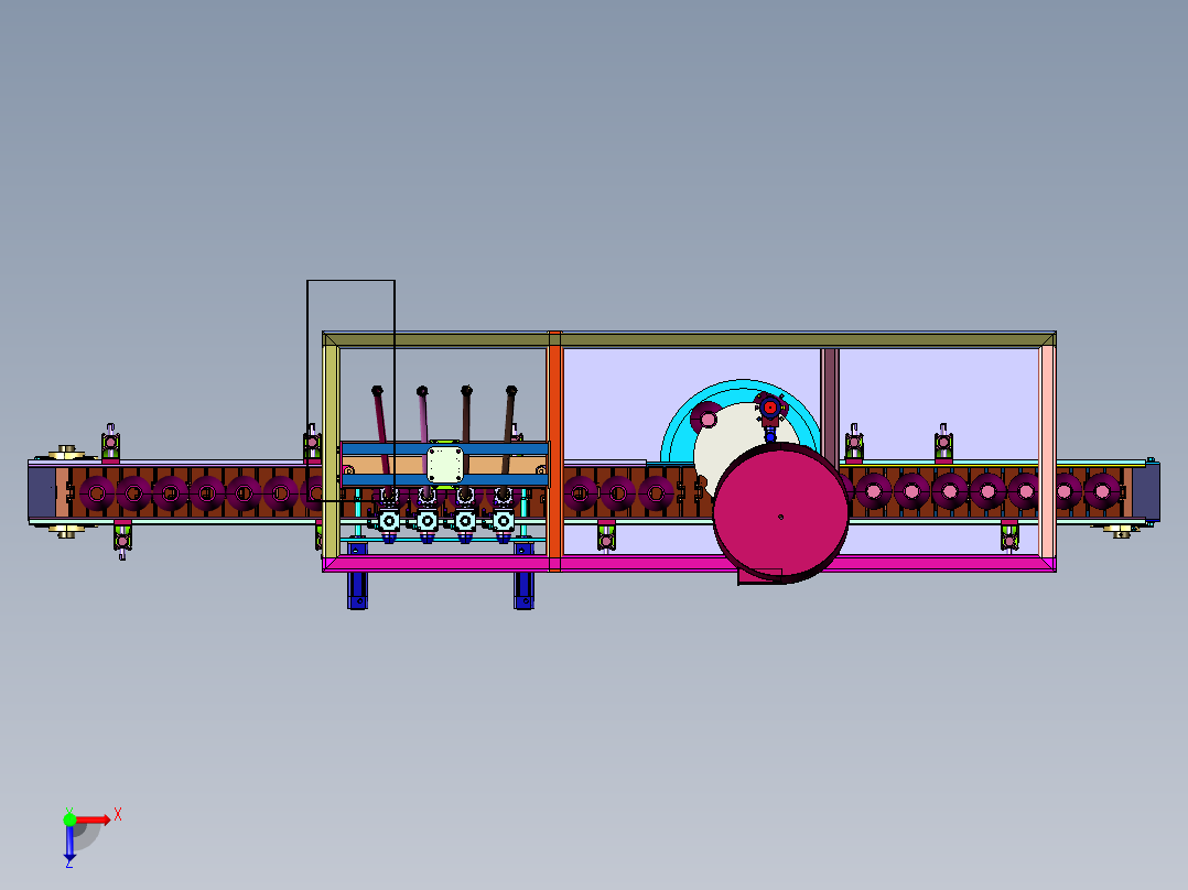大瓶洗洁剂全自动液体灌装生产线俯视图