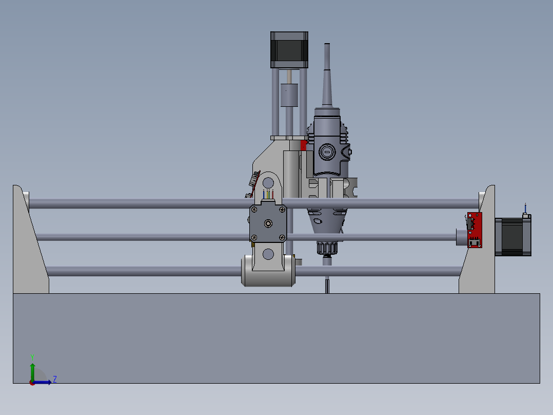 CNC 3D打印机模型左视图