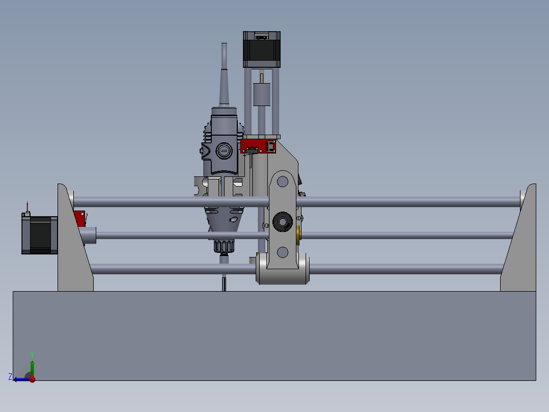 CNC 3D打印机模型右视图
