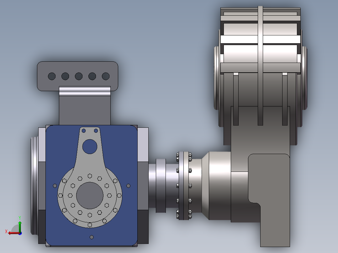 crh380牵引电机与齿轮箱后视图