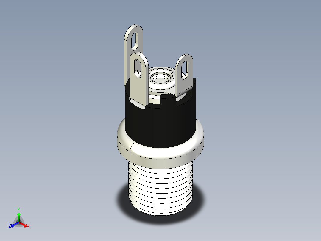DC025M-5525插座DC5525插座DC5521插座正等轴测图