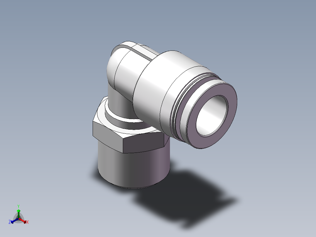 螺纹弯通APL10-G03(3分10厘)正等轴测图