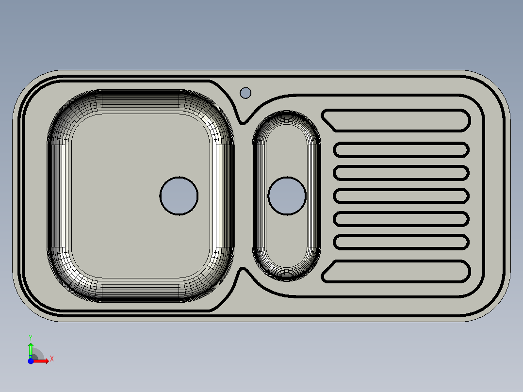 水槽、不锈钢水槽(74)前视图