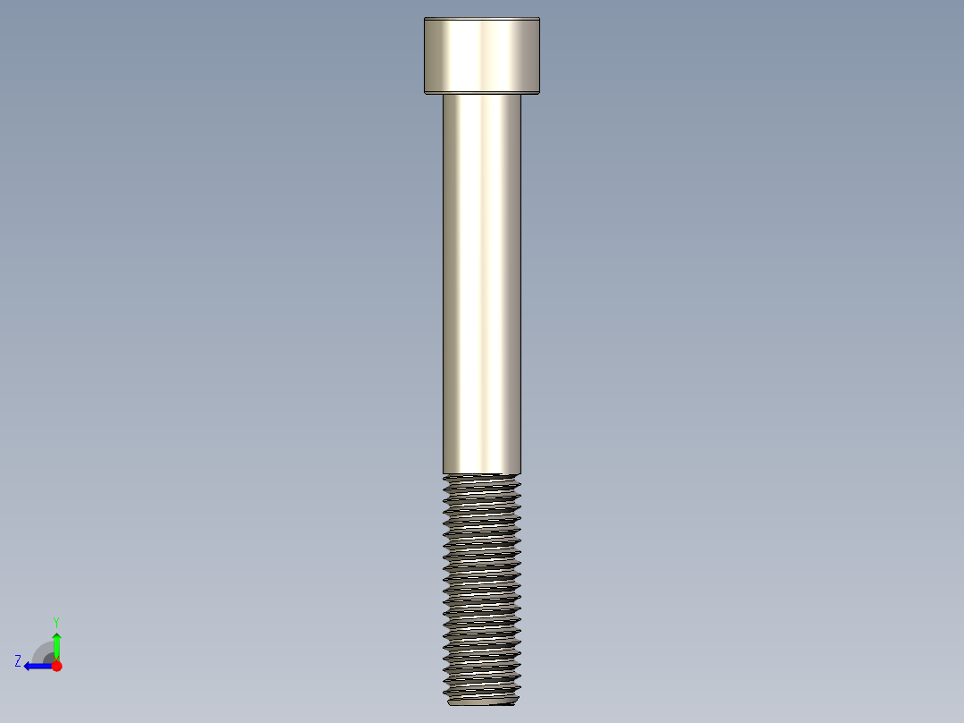 Screw_DIN_912_M12x95_A2.STEP公制内六角螺钉右视图