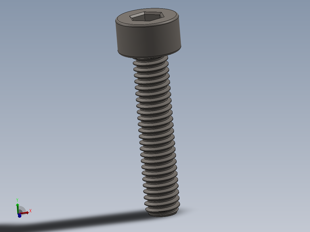 Screw_DIN_912_M2.5x12F_A2.SLDPRT公制内六角螺钉主视图