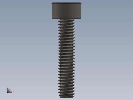Screw_DIN_912_M2.5x12F_A2.SLDPRT公制内六角螺钉前视缩略图