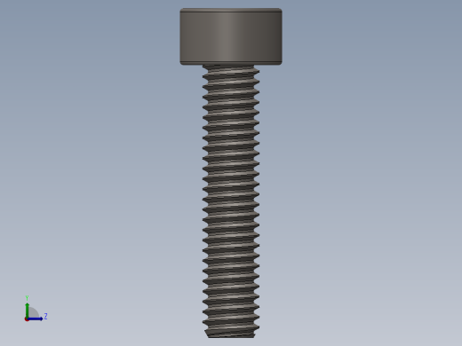 Screw_DIN_912_M2.5x12F_A2.SLDPRT公制内六角螺钉左视缩略图