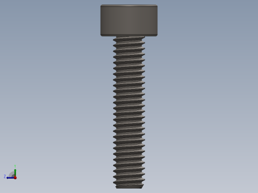Screw_DIN_912_M2.5x12F_A2.SLDPRT公制内六角螺钉右视缩略图