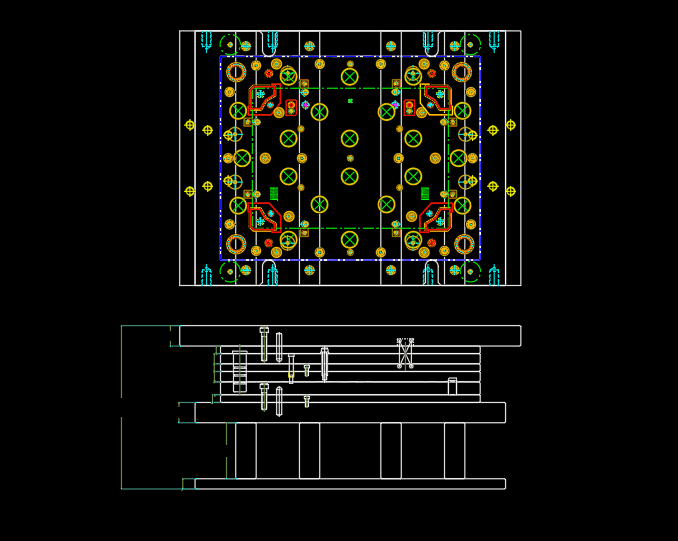 笔记本D壳切角冲压模具设计图