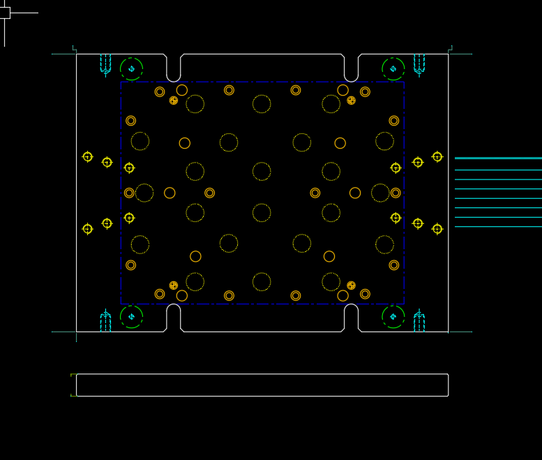 笔记本D壳切角冲压模具设计图