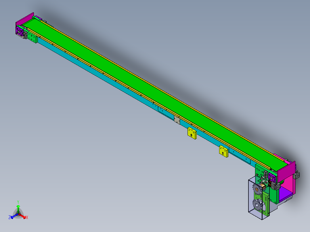 皮带流水线设计正等轴测图