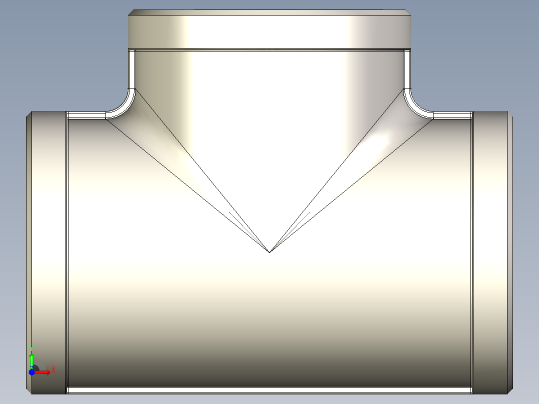 B3004474-等径三通 BSP 1_8 转 BSP 2前视图