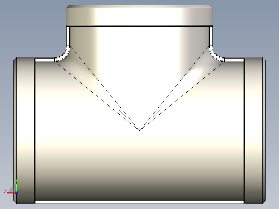 B3004474-等径三通 BSP 1_8 转 BSP 2后视图