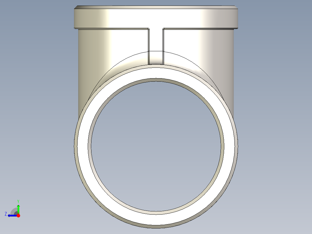 B3004474-等径三通 BSP 1_8 转 BSP 2右视图