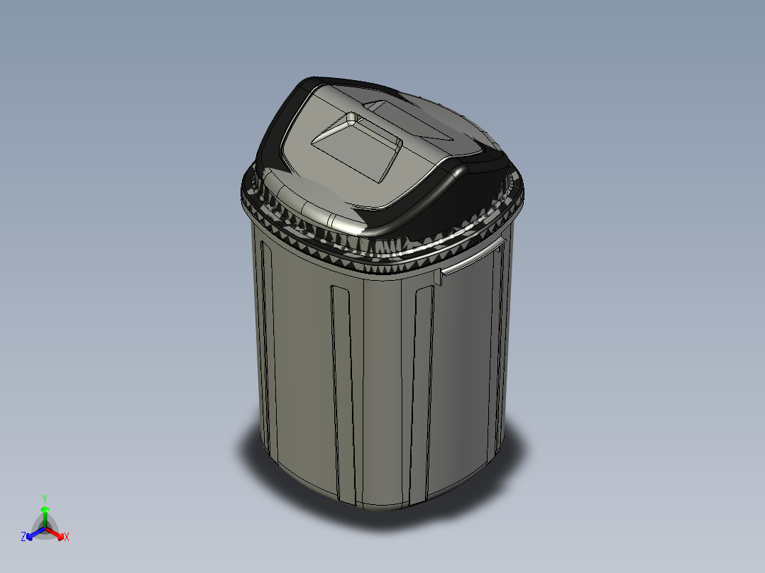 dust-bin垃圾桶3D数模图纸 x_t格式