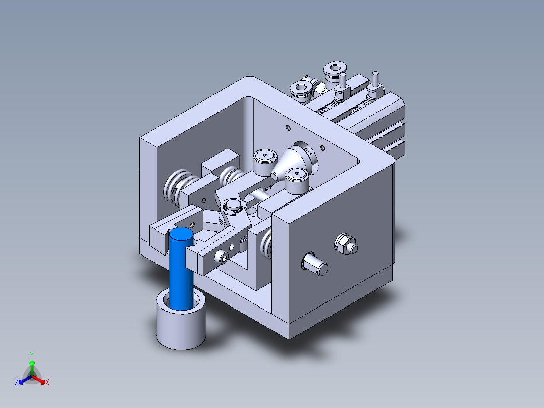 弹簧浮动夹紧正等轴测图