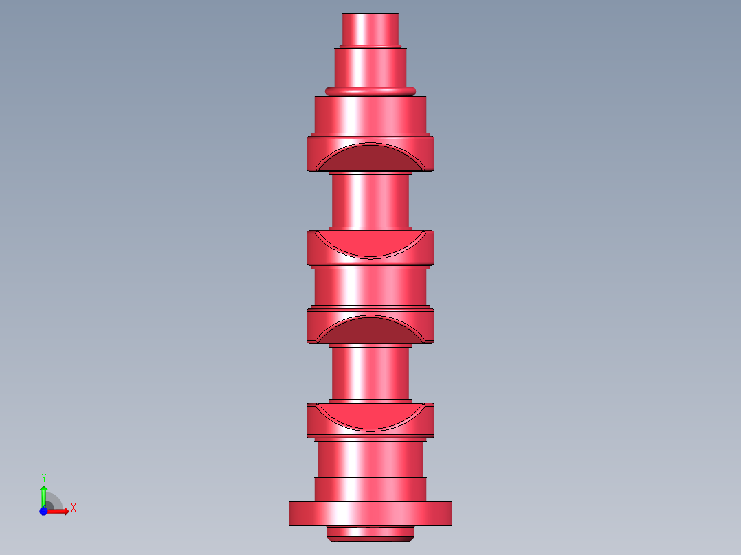 A0003908-两缸四冲程发动机曲轴前视图