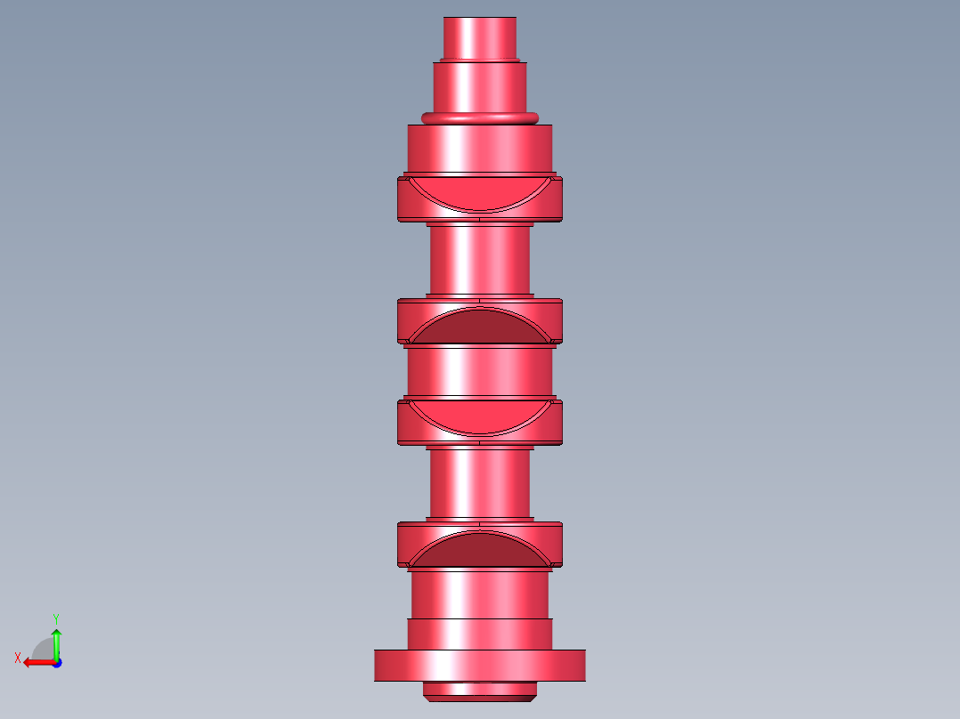A0003908-两缸四冲程发动机曲轴后视图