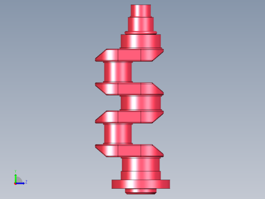 A0003908-两缸四冲程发动机曲轴左视缩略图