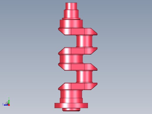 A0003908-两缸四冲程发动机曲轴右视缩略图