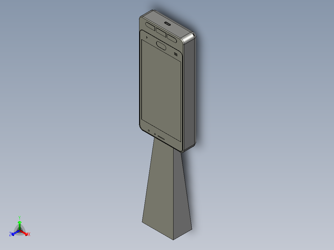 手持扫码一体机00正等轴测图