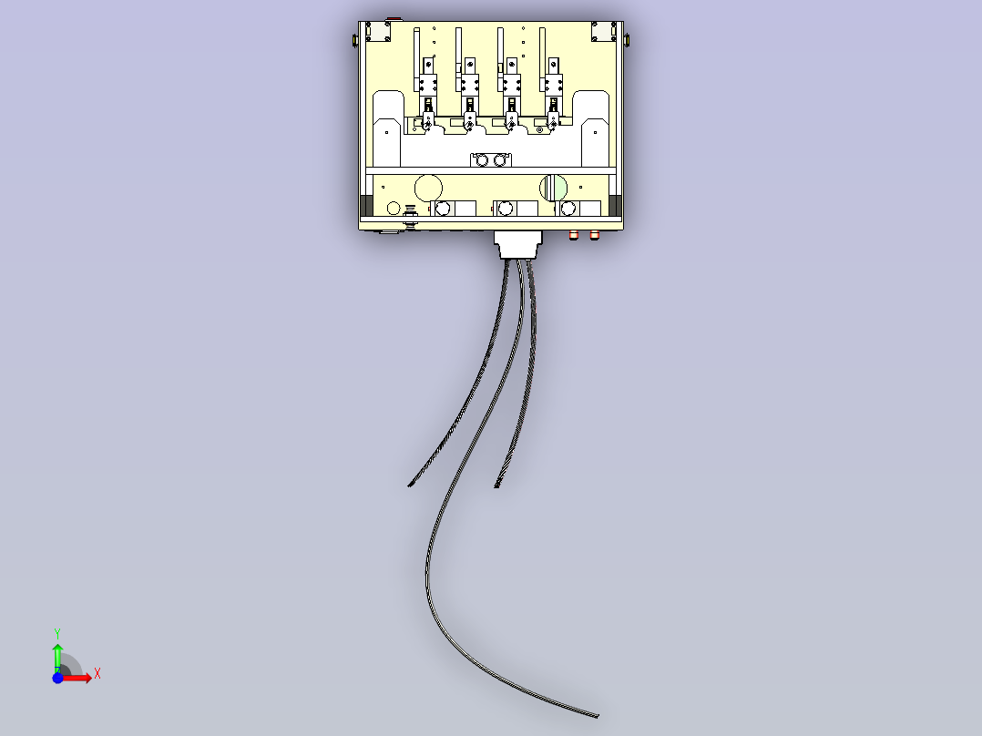 一款自动化拼板测试治具3D模型前视图