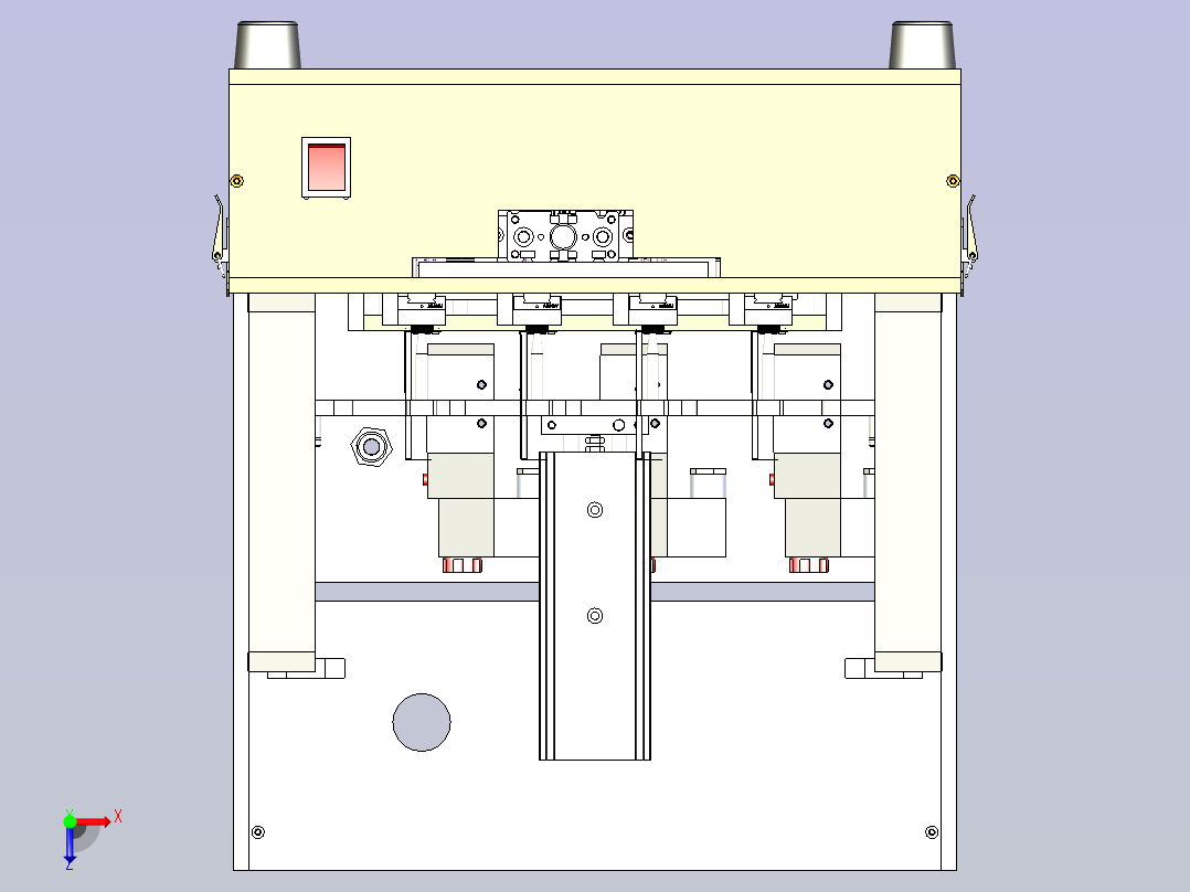 一款自动化拼板测试治具3D模型俯视图