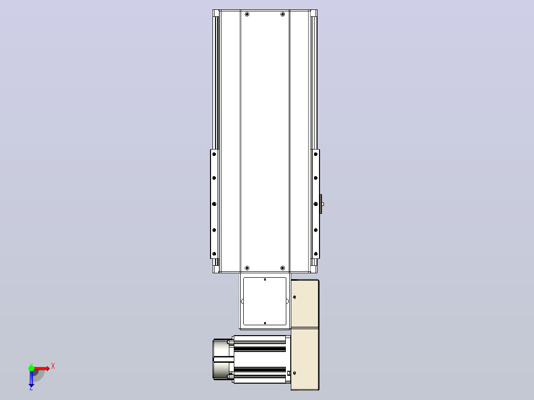 皮带直线轴半封闭可选导轨TPA-HNB-220D-176-L150-MR-Y-P1K-N3俯视图