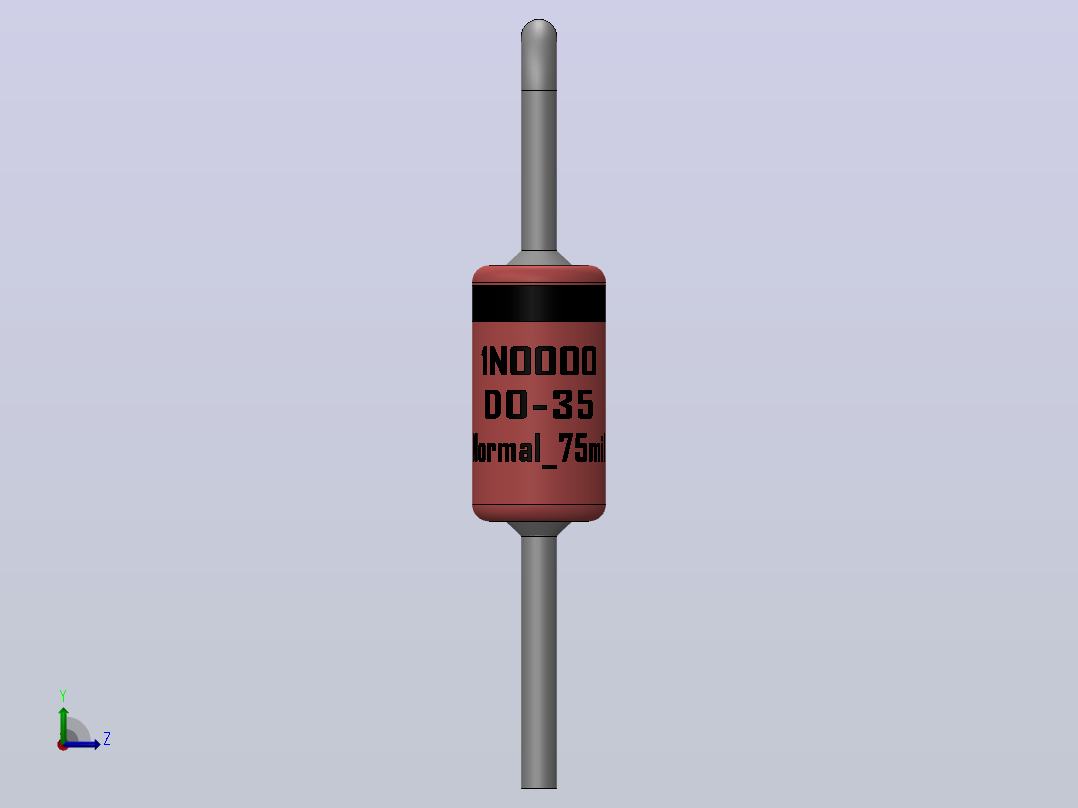 轴向二极管外壳DO-35_(SOD27, DO-204AH)_V左视图