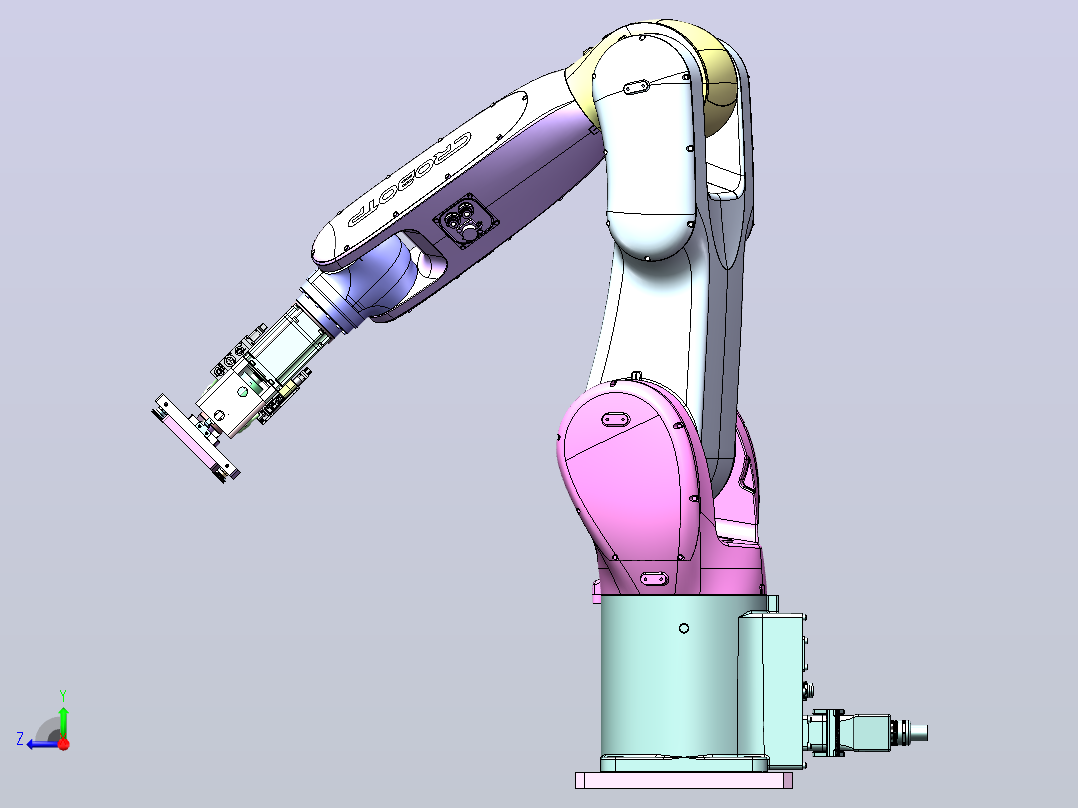 六轴机器人带两个吸盘旋转机构右视图