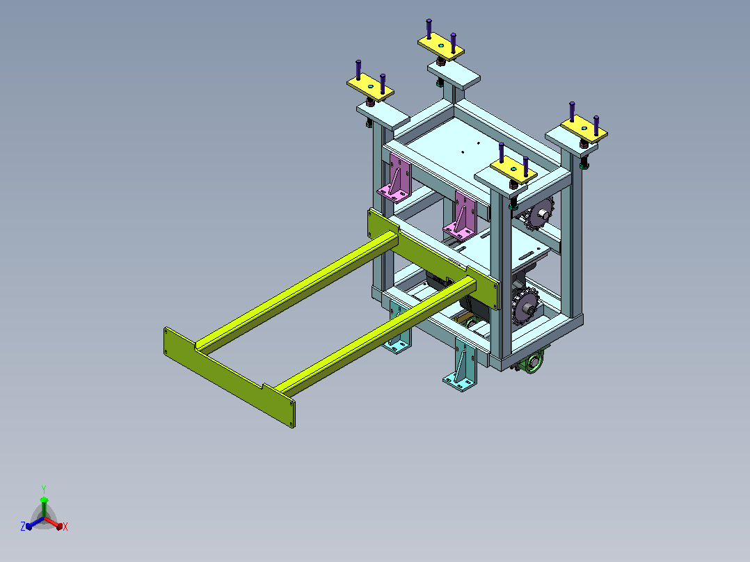 倍速链驱动台正等轴测图