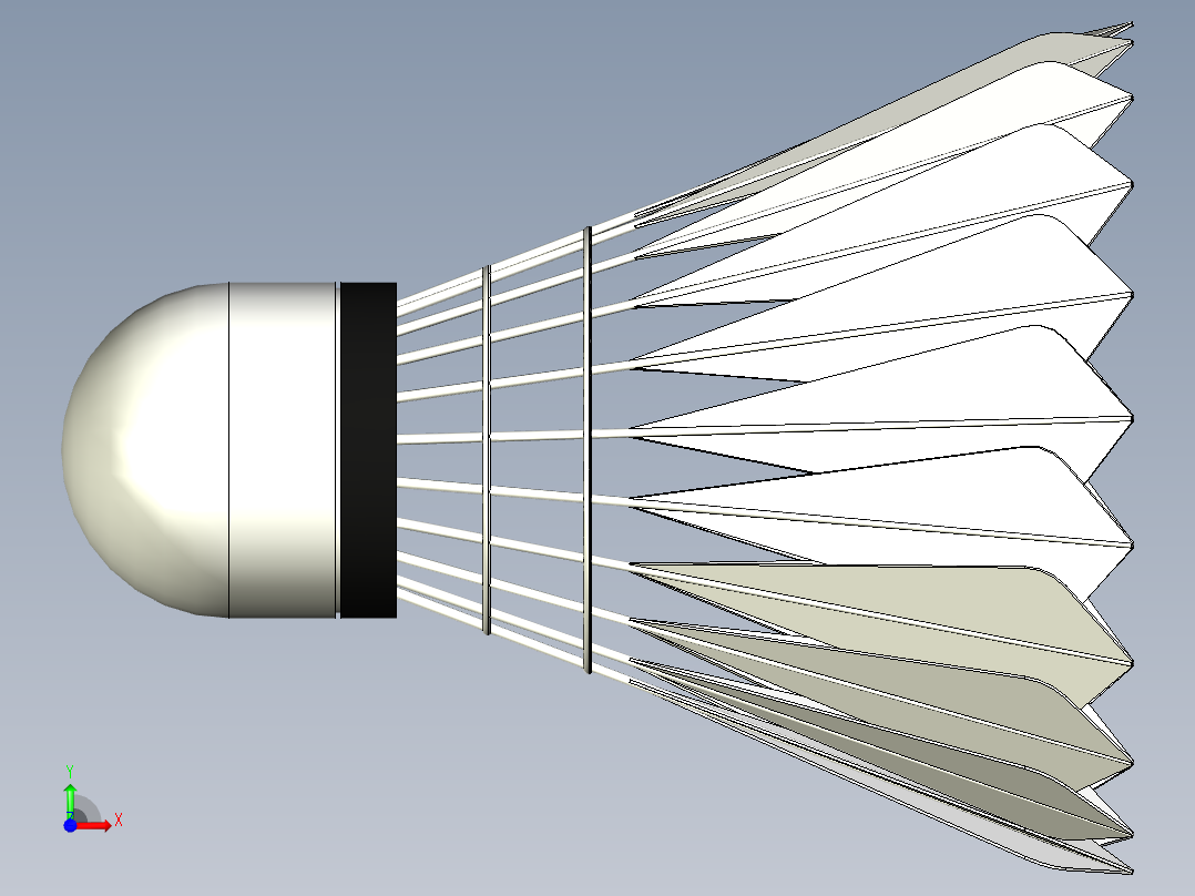 nventor羽毛球模型前视图