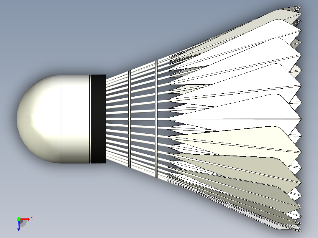 nventor羽毛球模型俯视图