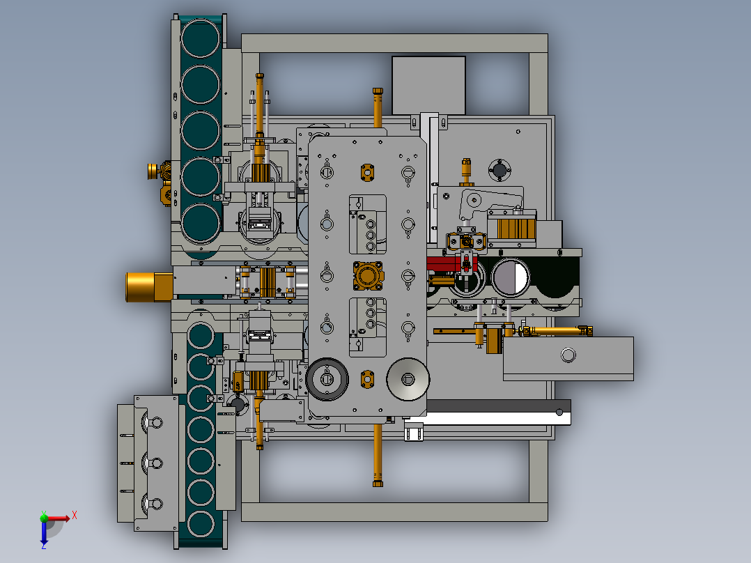 轴承自动合套机3D图纸H512 K349俯视图