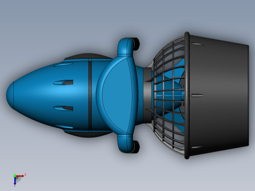 潜水推进器造型3D图纸 Solidworks设计俯视缩略图