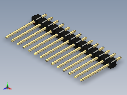 彩色公头100mil（2.54mm）系列-DS1021_black_1x14p_100mil_Type5_rev1.0