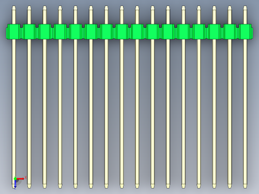 彩色公头100mil（2.54mm）系列-DS1021_green_2x16p_100mil_Type43_rev1.0俯视缩略图