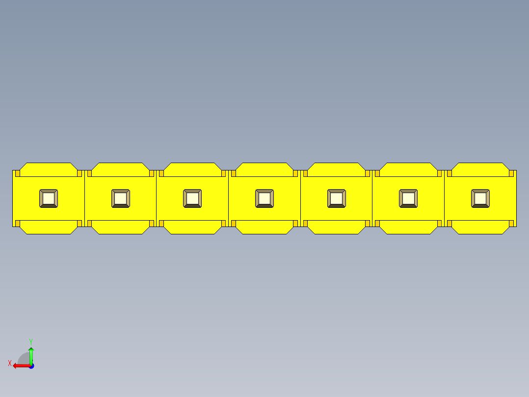彩色公头100mil（2.54mm）系列-DS1021_yellow_1x07p_100mil_Type5_rev1.0后视图
