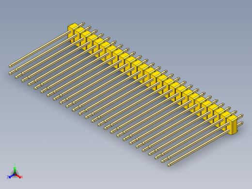 彩色公头100mil（2.54mm）系列-DS1021_yellow_2x26p_100mil_Type43_rev1.0