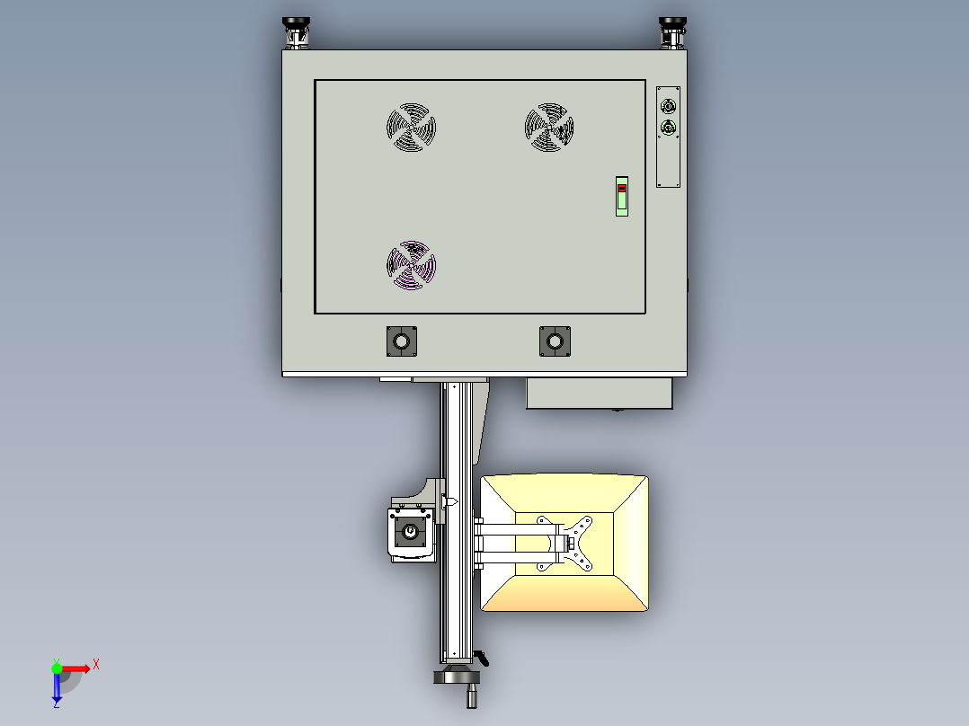 B12_激光打标机机柜图纸俯视图