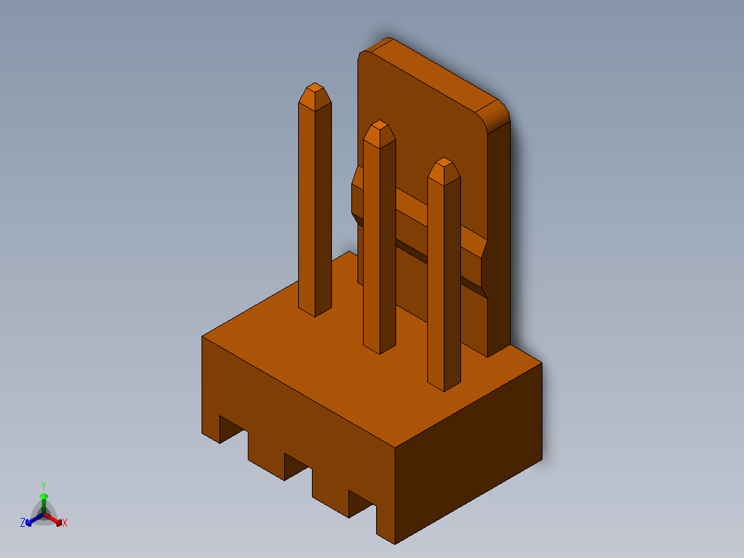 connector (3pin) male正等轴测图