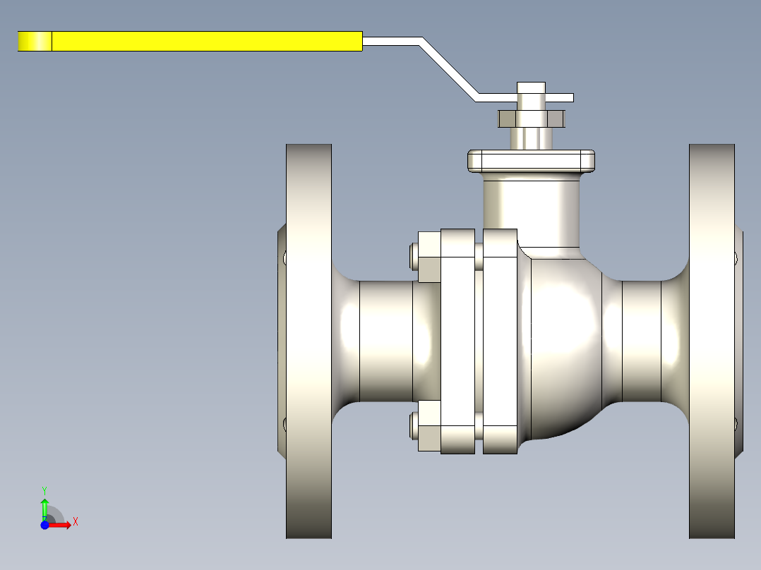 管道手动球阀-水管开关阀-手动阀门DN32铸钢球阀前视图
