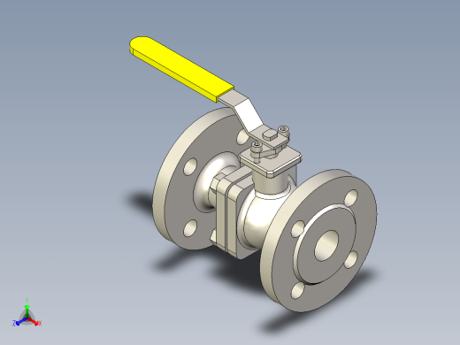 管道手动球阀-水管开关阀-手动阀门DN32铸钢球阀正等轴测缩略图