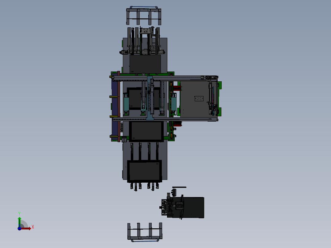 自动玻璃组装设备(sw17可编辑+工程图+bom)前视图