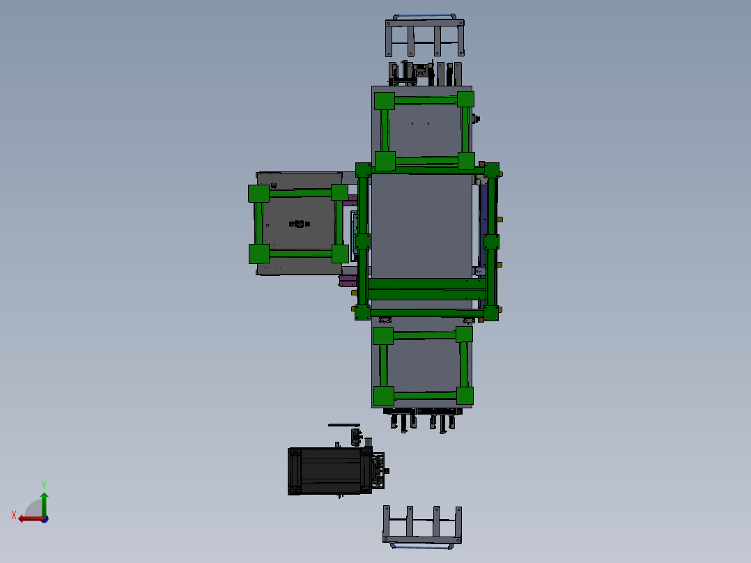 自动玻璃组装设备(sw17可编辑+工程图+bom)后视图